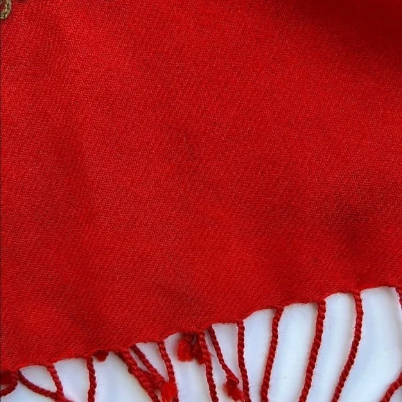 Embroidered Floral Wool Scarf - Picture 6 of 7